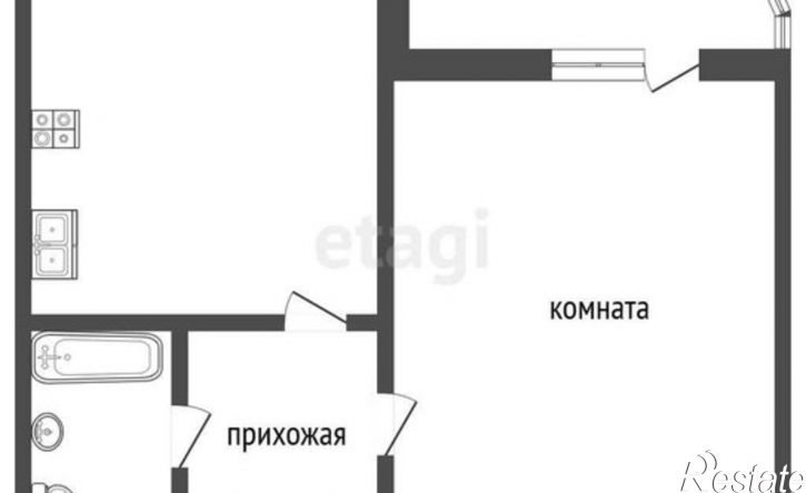 1-комн квартира ул Малая Боровская, 28 1,  д. 28 1,  к. 1