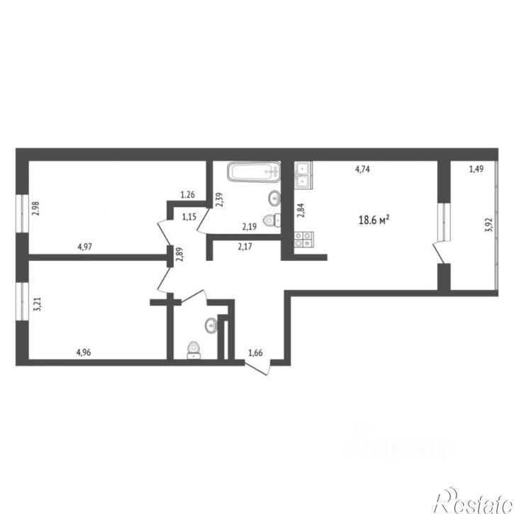 2-комн квартира улица Пожарных и спасателей, 5 к1,  д. 5 к1