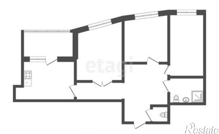 3-комн квартира ул Малыгина, 59 12,  д. 59 12,  к. 12