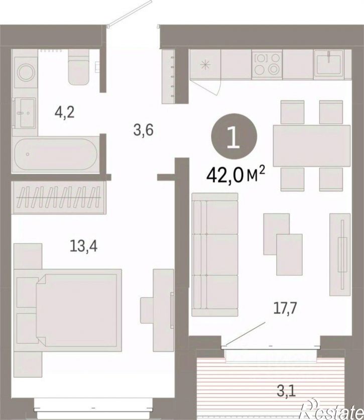 1-комн квартира в новом доме Минская улица, 92 к2,  д. 92 к2