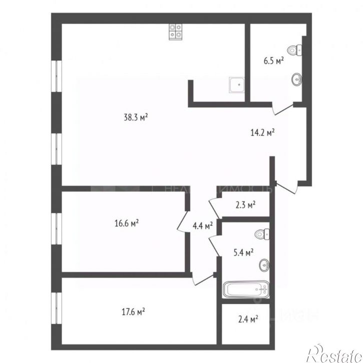 3-комн квартира ул Республики, 204 3,  д. 204 3,  к. 3