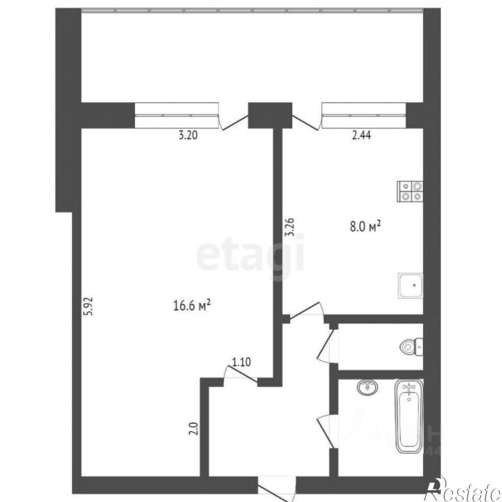 1-комн квартира ул Астраханская, 11,  д. 11