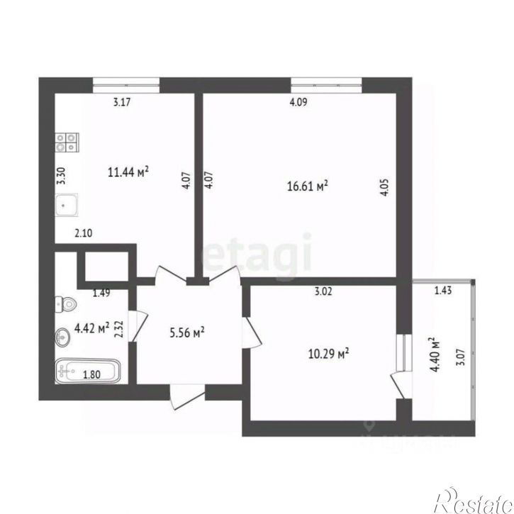 2-комн квартира ул Бакинских Комиссаров, 3,  д. 3