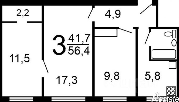 3-комн квартира ул Пермякова, 14,  д. 14