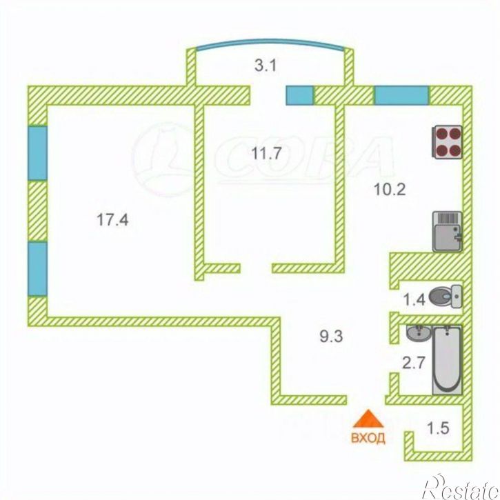 2-комн квартира ул Героев космоса, 13 1,  д. 13 1,  к. 1