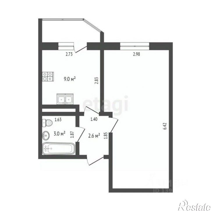 1-комн квартира ул Беловежская, 21,  д. 21
