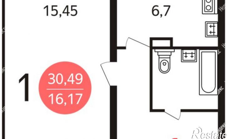 1-комн квартира ул Одесская, 22 1,  д. 22 1,  к. 1