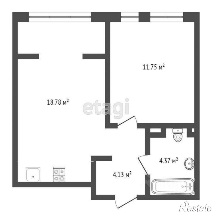 1-комн квартира ул Алматинская, 4,  д. 4