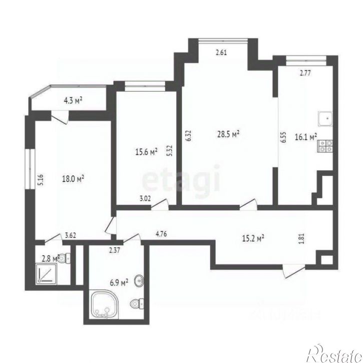 3-комн квартира ул Максима Горького, 68 1,  д. 68 1,  к. 1