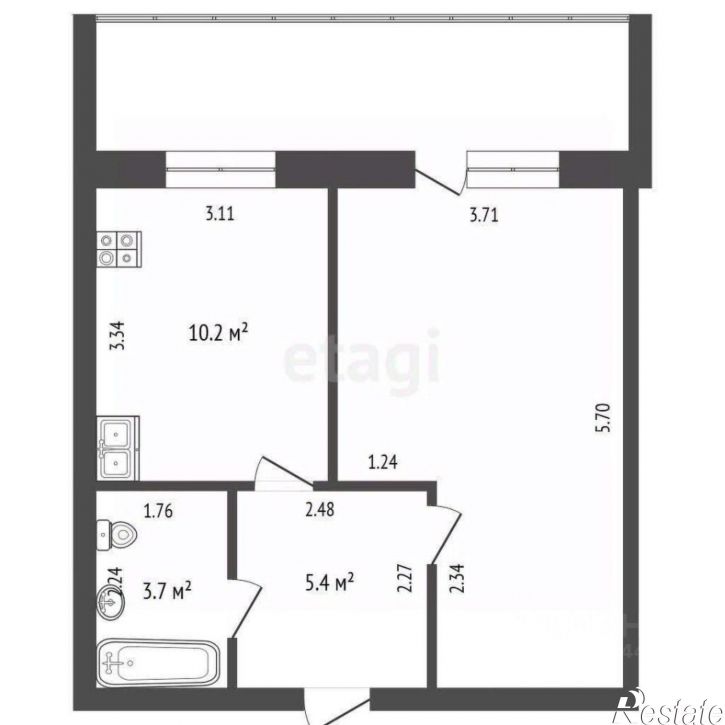 1-комн квартира ул Пирогова, 11,  д. 11