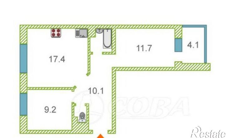 2-комн квартира ул Арктическая, 1 1,  д. 1 1,  к. 1
