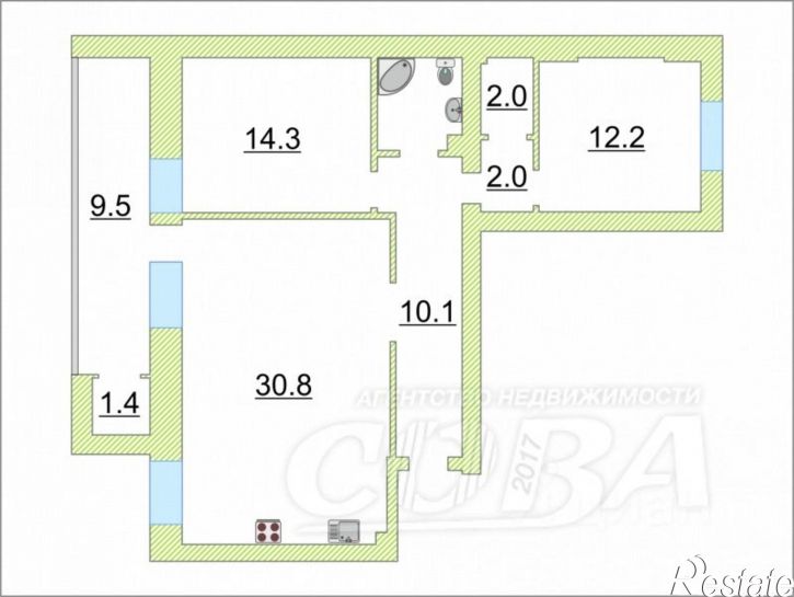 3-комн квартира ул Василия Гольцова, 10,  д. 10