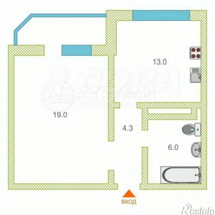 1-комн квартира ул Кремлевская, 85 1,  д. 85 1,  к. 1