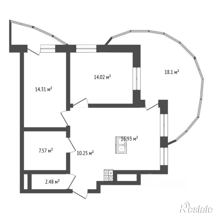 2-комн квартира ул Федюнинского, 64,  д. 64