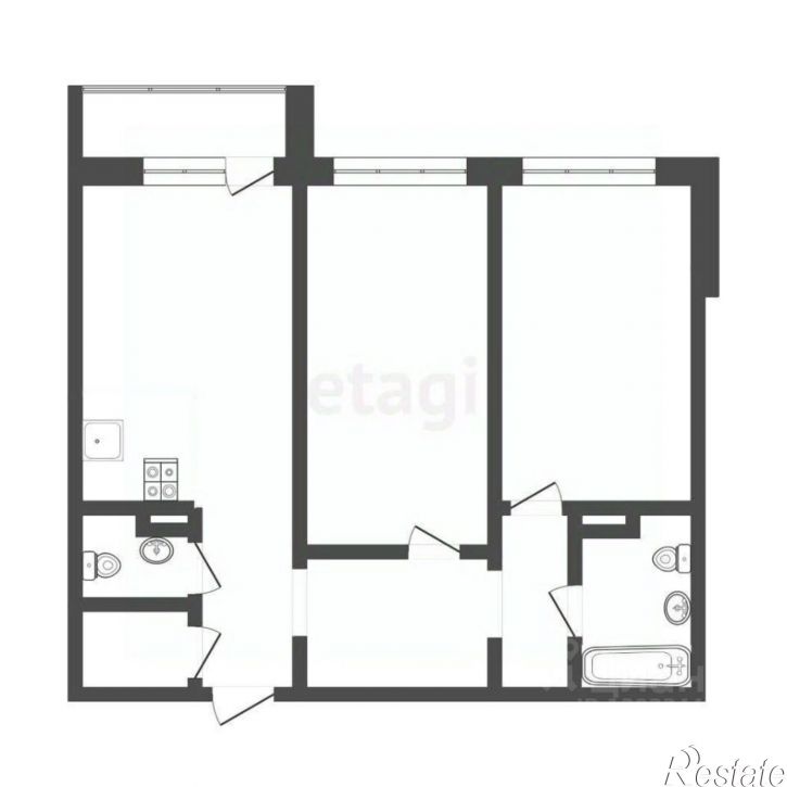 2-комн квартира ул Василия Подшибякина, 12 1,  д. 12 1,  к. 1