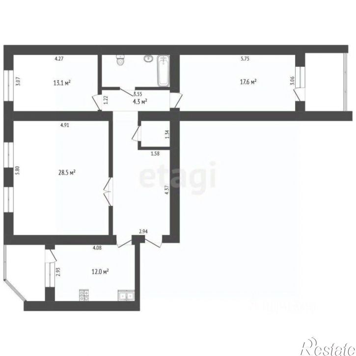 3-комн квартира ул Депутатская, 80,  д. 80