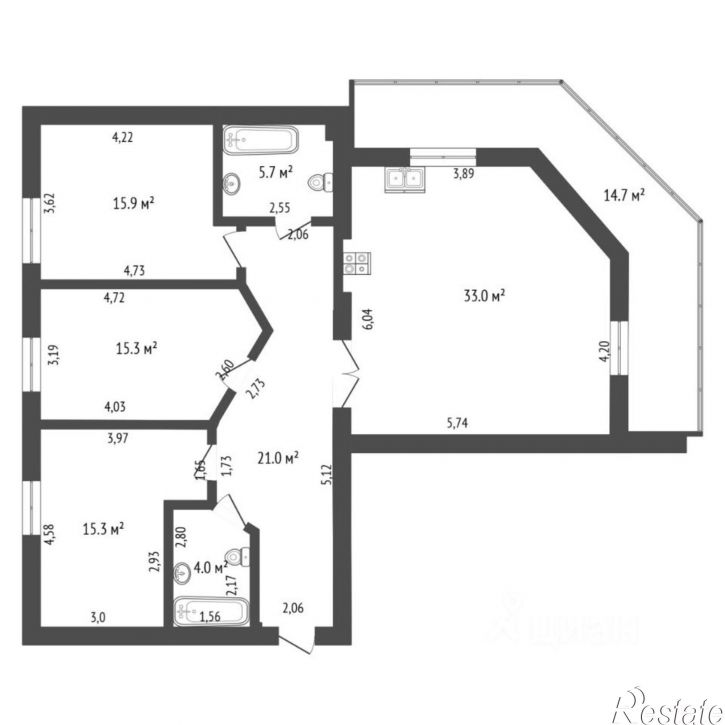 3-комн квартира ул Герцена, 82/1,  д. 82/1