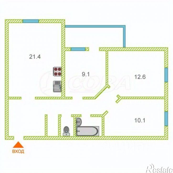 3-комн квартира ул Моторостроителей, 4,  д. 4
