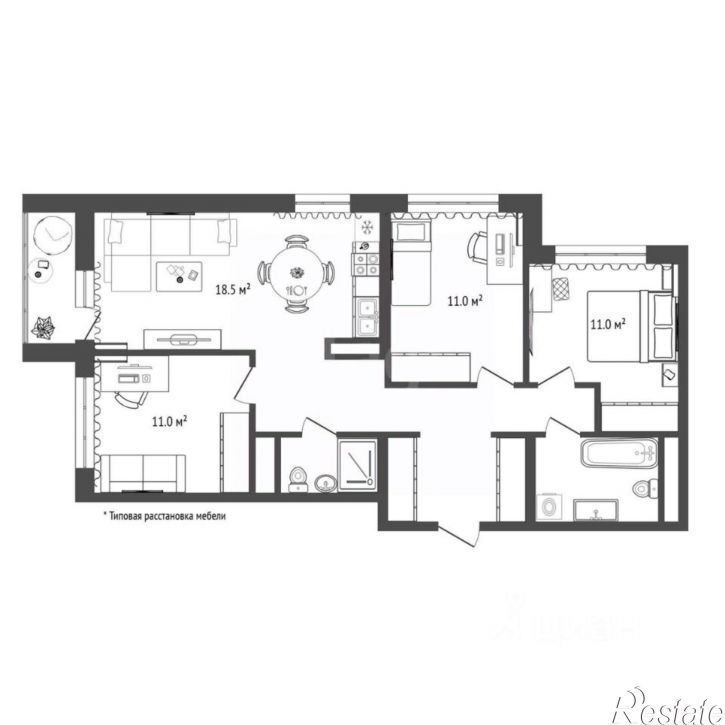 3-комн квартира ул разведчика Кузнецова, 7,  д. 7