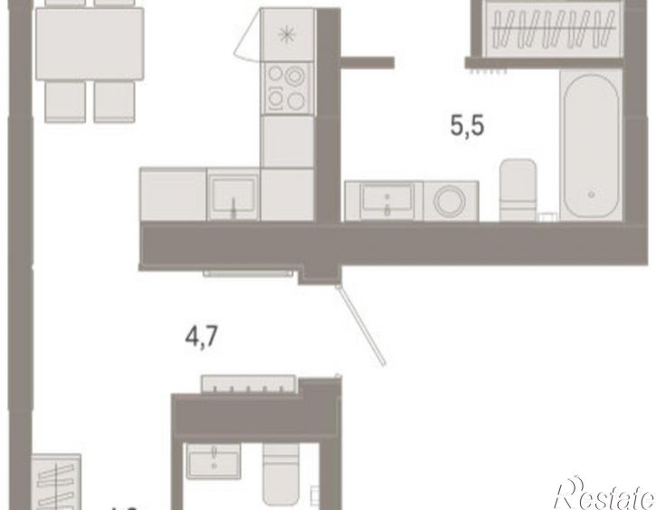 2-комн квартира ул Республики, 205 19,  д. 205 19,  к. 19