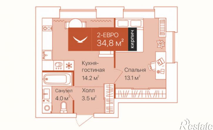 1-комн квартира ул Республики, 204 12,  д. 204 12,  к. 12