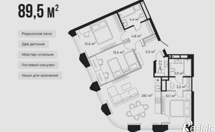3-комн квартира в новом доме ул Дзержинского, 18,  д. 18