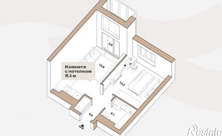 1-комн квартира ул Республики, 204 15,  д. 204 15,  к. 15
