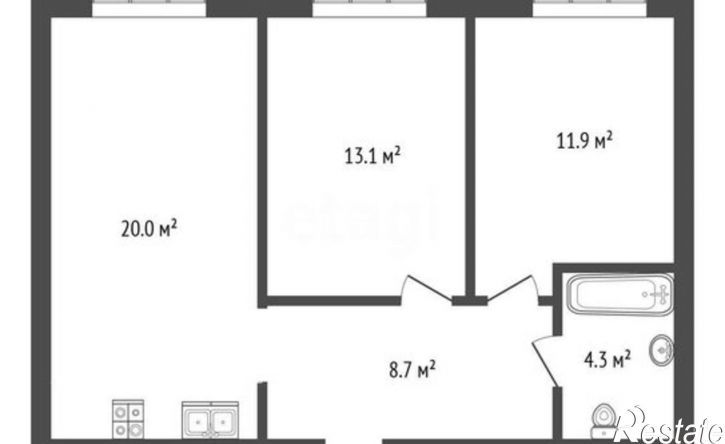 2-комн квартира ул Республики, 204 12,  д. 204 12,  к. 12