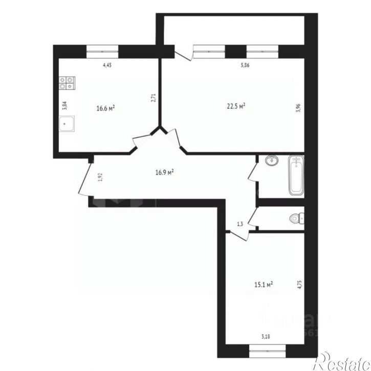 2-комн квартира ул Максима Горького, 3,  д. 3