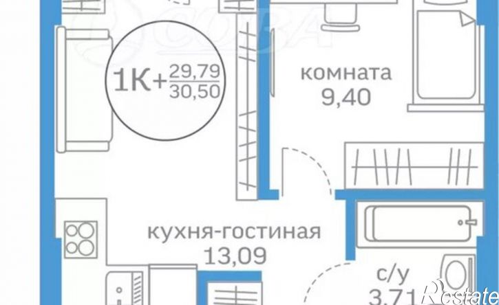 1-комн квартира Краснооктябрьская улица, 16к1