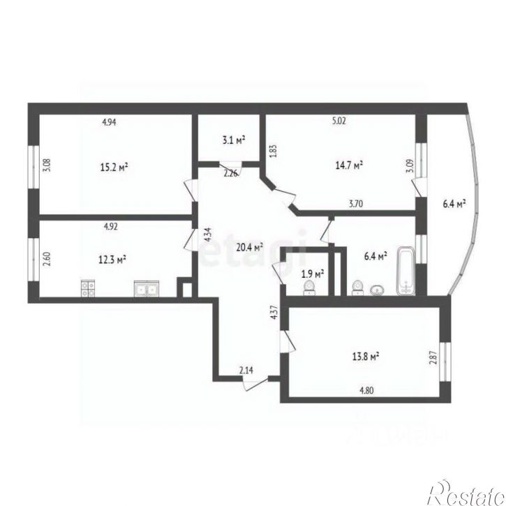 2-комн квартира ул Чернышевского, 2а 4,  д. 2а 4,  к. 4
