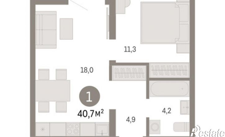 2-комн квартира в новом доме ЖК Речной Порт