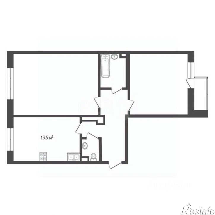 2-комн квартира Заречный пр-д, 37 1,  д. 37 1,  к. 1