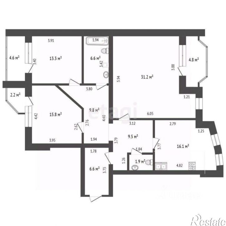 3-комн квартира ул Московский тракт, 88,  д. 88