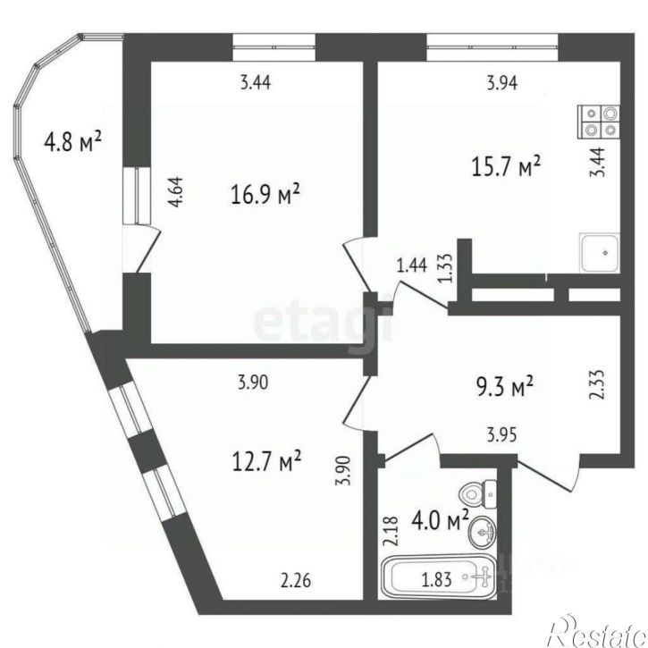 2-комн квартира ул Николая Машарова, 2,  д. 2