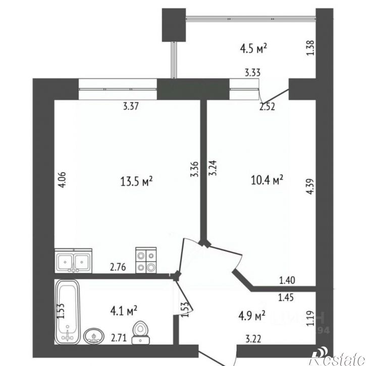 1-комн квартира ул Новоселов, 12 1,  д. 12 1,  к. 1