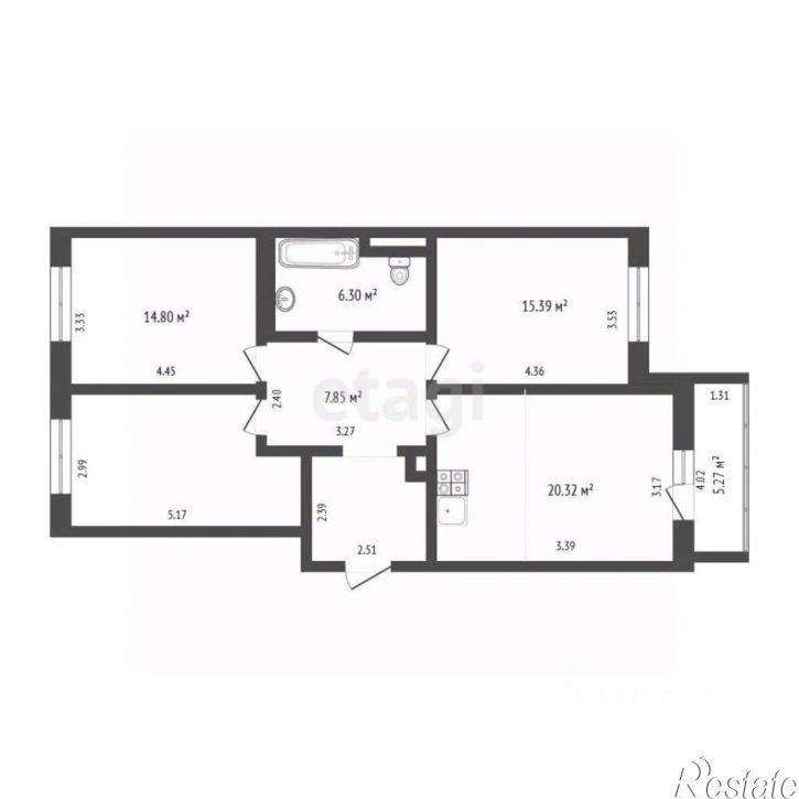 3-комн квартира ул Фармана Салманова, 12,  д. 12
