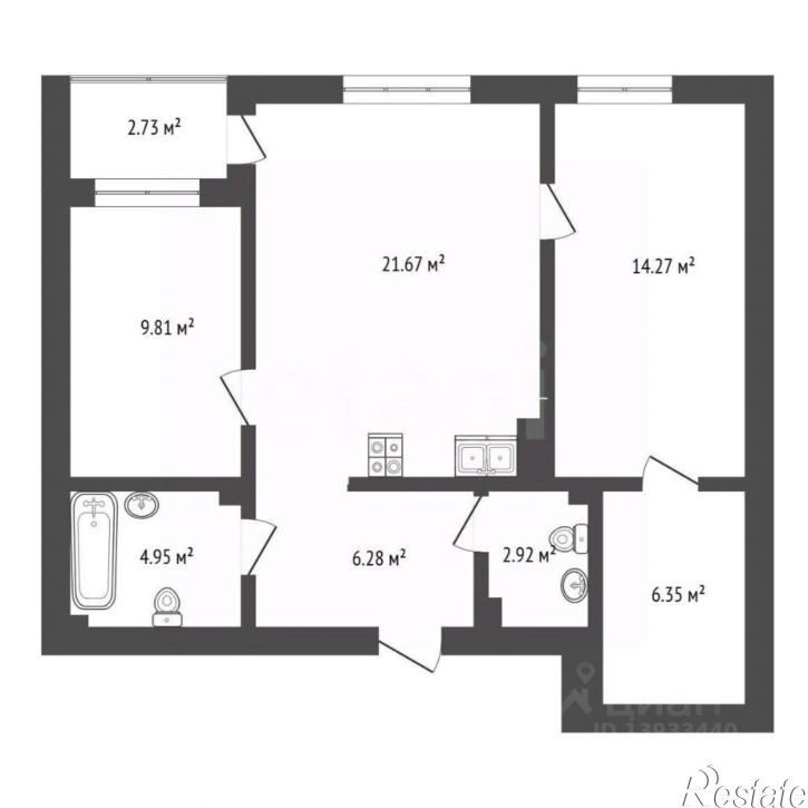 2-комн квартира ул Василия Севергина, 7,  д. 7
