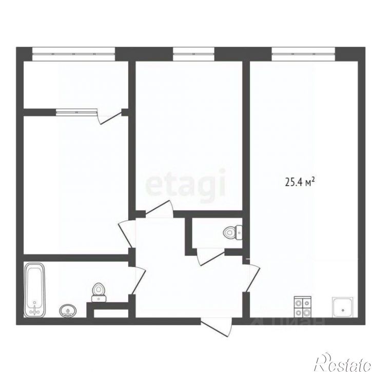 2-комн квартира ул Братьев Бондаревых, 1,  д. 1