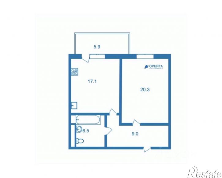 1-комн квартира ул Казачьи Луга, 1,  д. 1