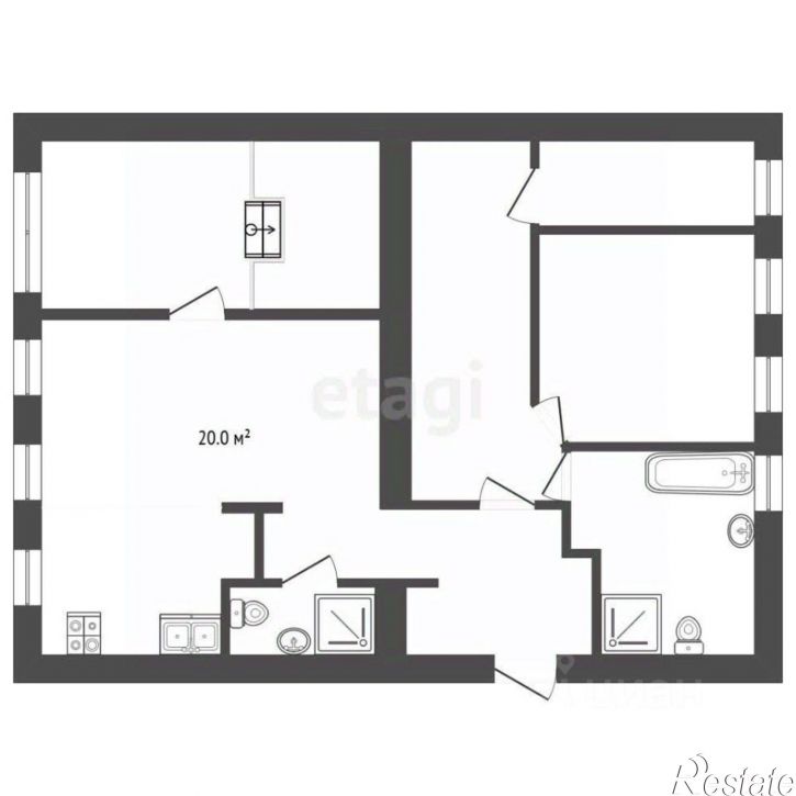 3-комн квартира ул Водопроводная, 25,  д. 25