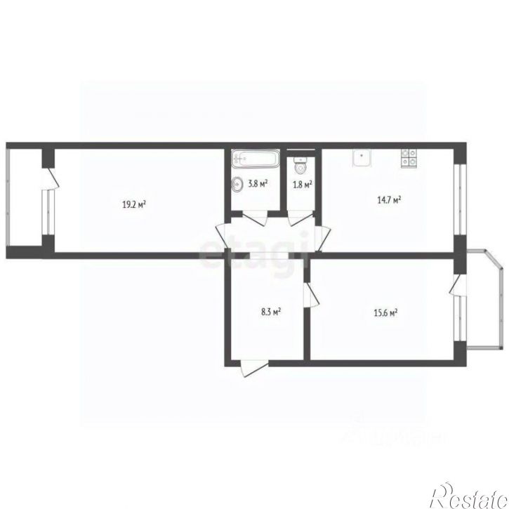 2-комн квартира ул Пермякова, 82 1,  д. 82 1,  к. 1