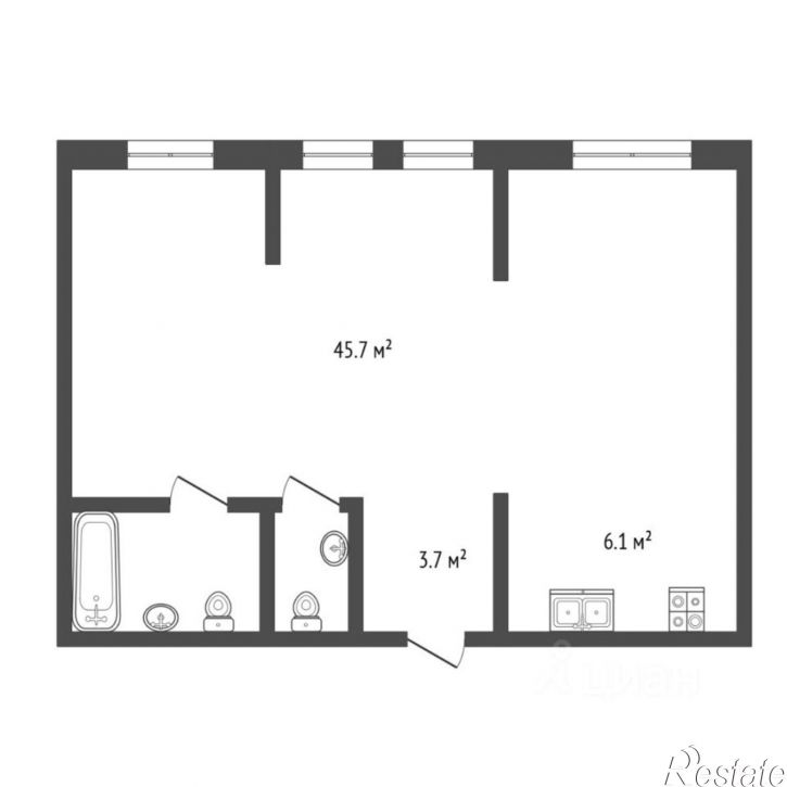 2-комн квартира ул Республики, д 205 к 1