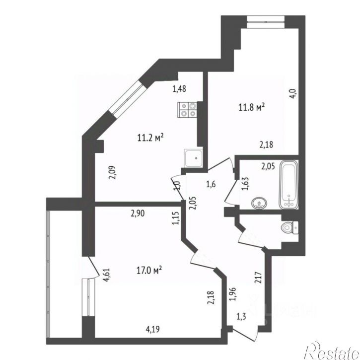 2-комн квартира ул Станислава Карнацевича, 3,  д. 3