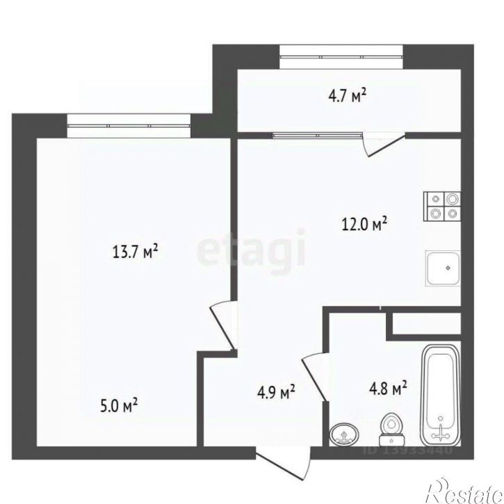 1-комн квартира ул Евгения Войнова, 3,  д. 3