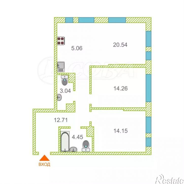 2-комн квартира ул Алматинская, 4,  д. 4