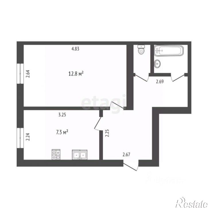 1-комн квартира ул Полевая, 25,  д. 25