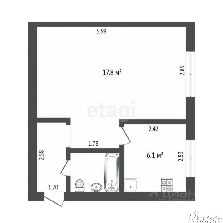 1-комн квартира ул Барнаульская, 34,  д. 34