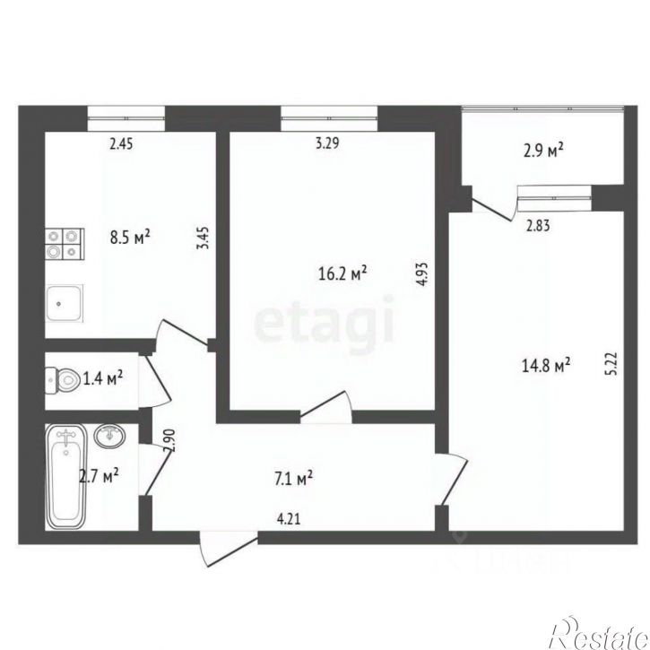 2-комн квартира ул Западносибирская, 22 1,  д. 22 1,  к. 1