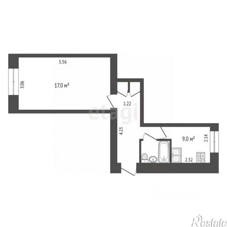 1-комн квартира ул Авторемонтная, 17,  д. 17